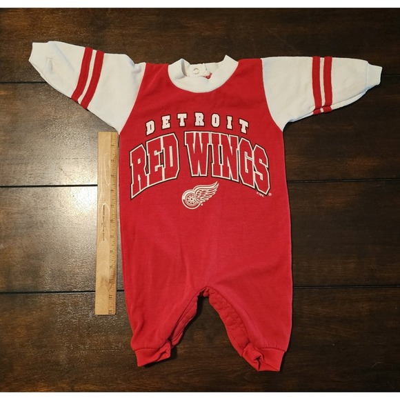 Vintage Baby NHL Detroit Red Wings Romper Jumpsuit Approx. 6-9 Months - Picture 4 of 6